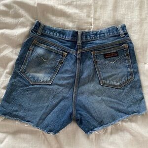 VINTAGE 90's RIGOLLETTO DENIM Sz S STRAIGHT LEG CUTOFF JEAN SHORTS 90s Y2K